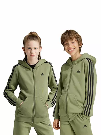 ADIDAS | Chaqueta con capucha para niños Essentials 3 bandas de forro polar |